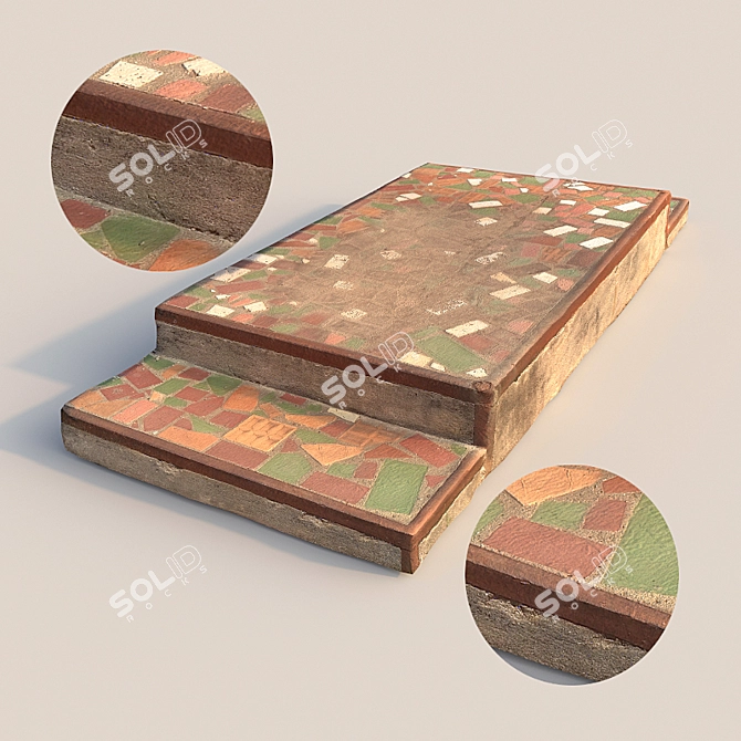 Title: Mosaic Step: Stylish Outdoor Threshold 3D model image 1