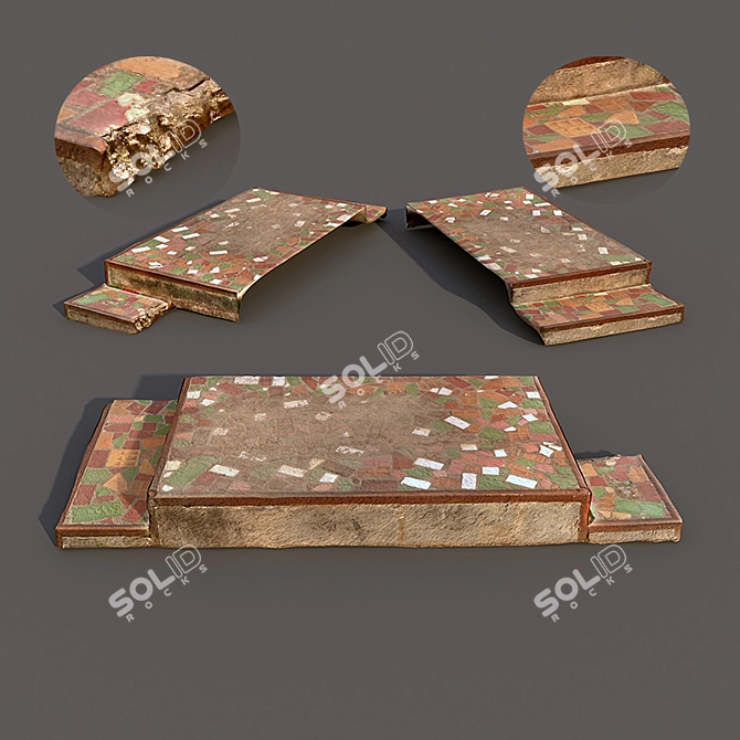 Title: Mosaic Step: Stylish Outdoor Threshold 3D model image 2