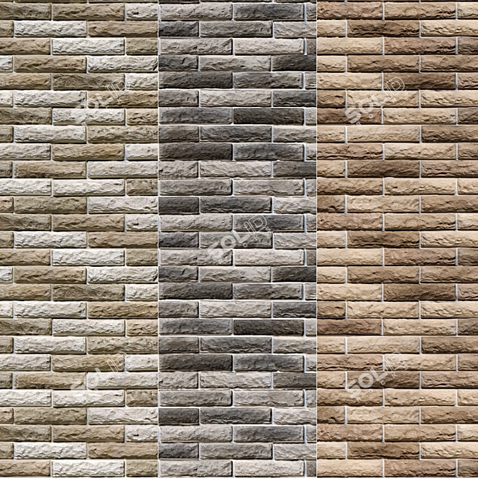 Modern Stone Walls Collection 3D model image 1