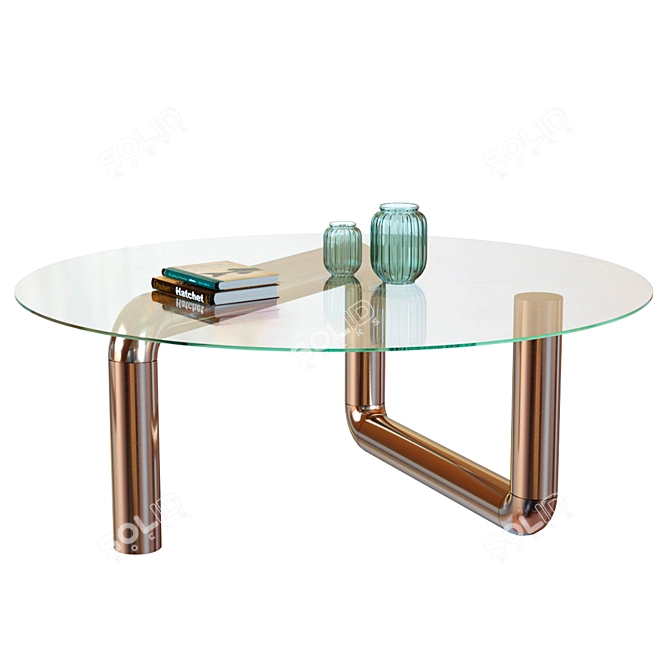 Industrial Copper Coffee Table 3D model image 1