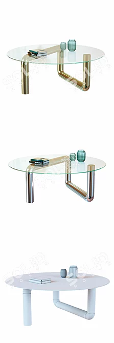 Industrial Copper Coffee Table 3D model image 3