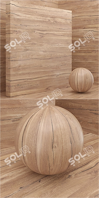 Seamless Wood Veneer Slab Set 3D model image 2