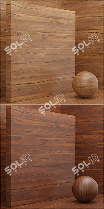 Seamless Wood Veneer Slab Set 3D model image 3