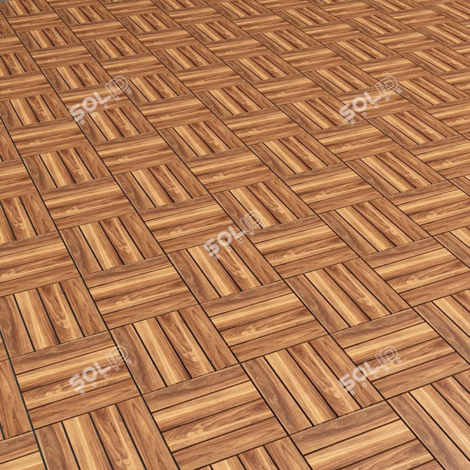 Natural Wood Outdoor Flooring 3D model image 2