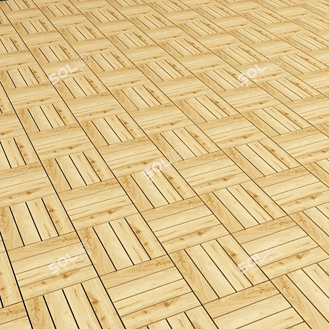 Natural Wood Outdoor Flooring 3D model image 3