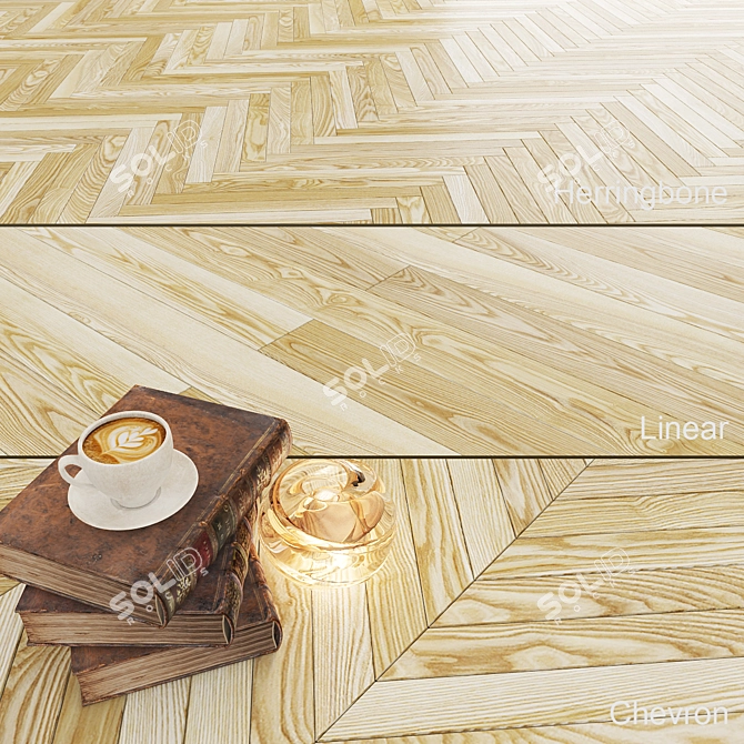 Timberwise Ash Olive Sand Matt: One-Tone Parquet for Convenient Color Correction 3D model image 1