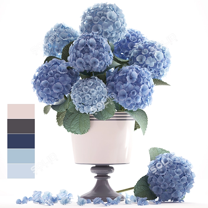 Blue Hydrangea Bouquet 3D model image 1