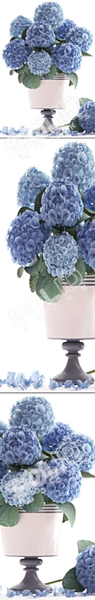 Blue Hydrangea Bouquet 3D model image 2