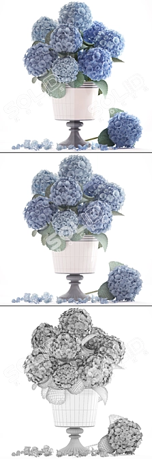 Blue Hydrangea Bouquet 3D model image 3