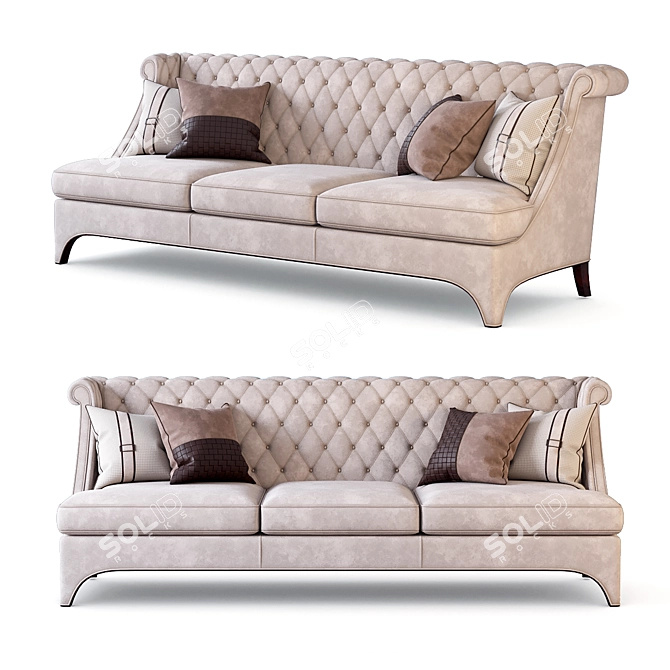 Elegant Bradmore 3-Seater Sofa 3D model image 1