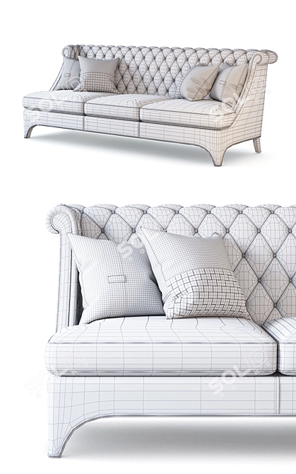 Elegant Bradmore 3-Seater Sofa 3D model image 3