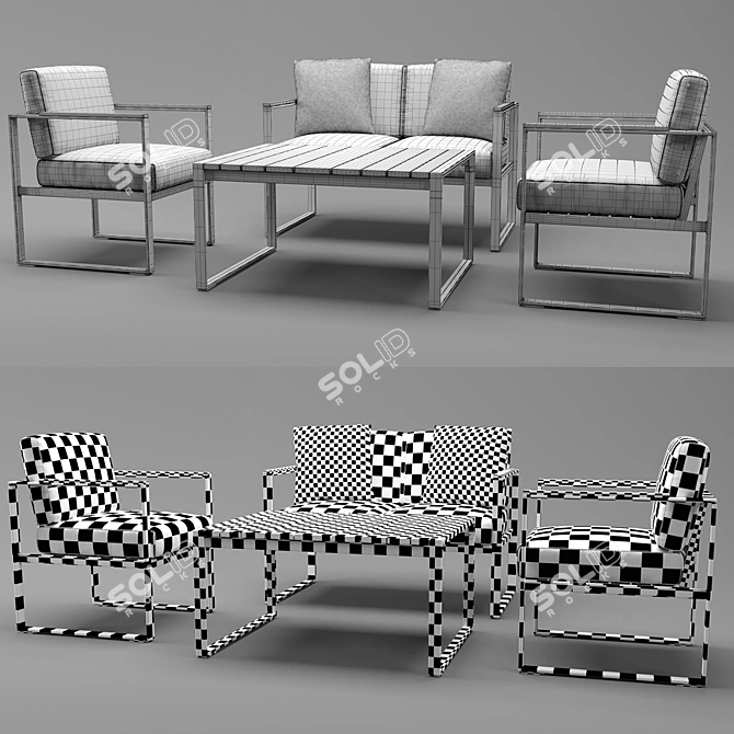 Catania Polywood Garden Lounge Set 3D model image 3