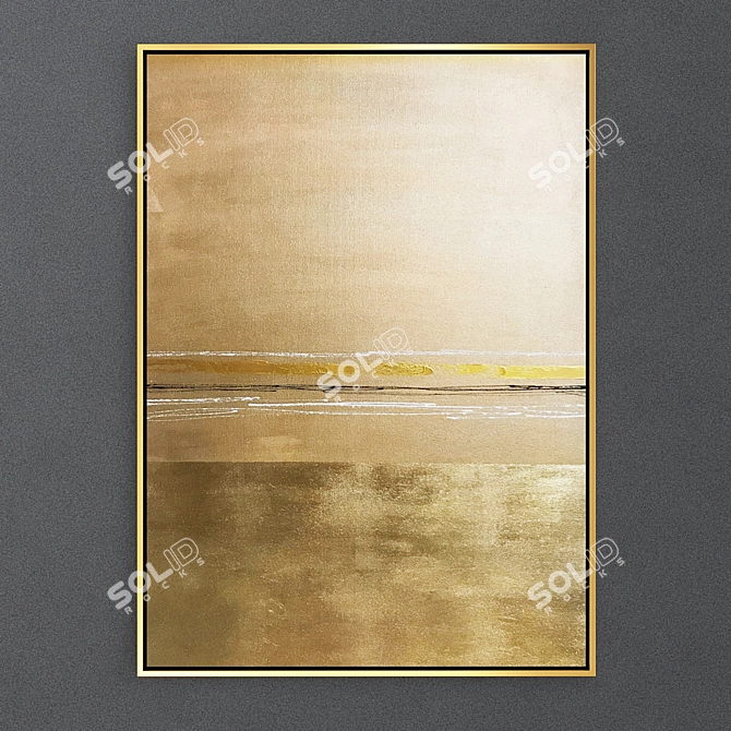 Golden Skyline Canvas Art 3D model image 1