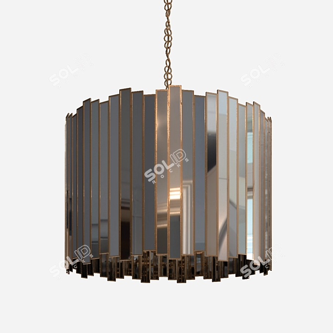 Modern Grayson Drum Chandelier: Sleek Design & Stunning Illumination 3D model image 1