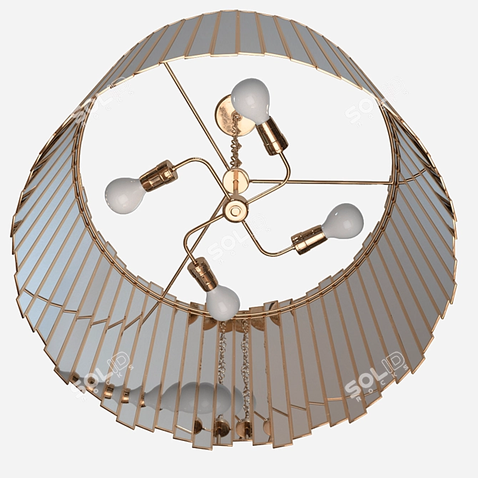 Modern Grayson Drum Chandelier: Sleek Design & Stunning Illumination 3D model image 2