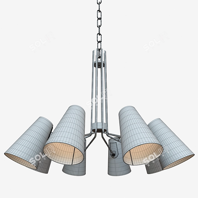 Elegant Patten 8-Light Chandelier 3D model image 3