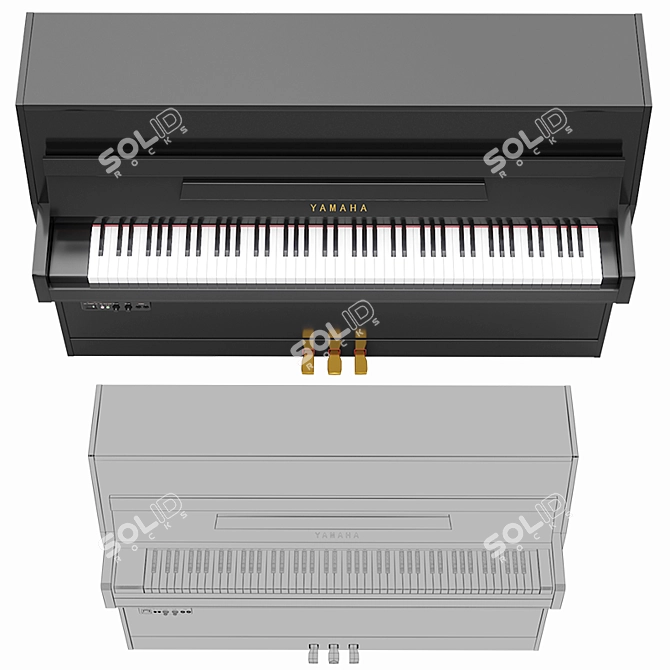 Sleek Yamaha SG2 PE Digital Piano 3D model image 2