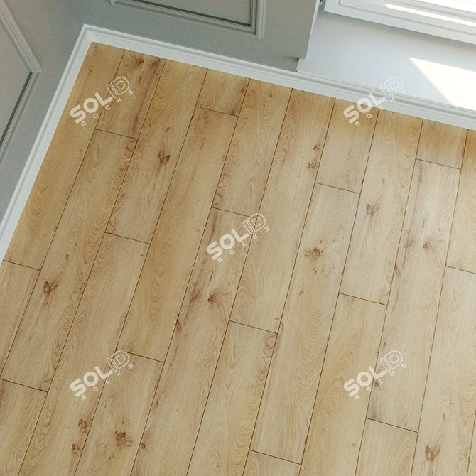 Natural Wood Laminate Parquet 3D model image 2