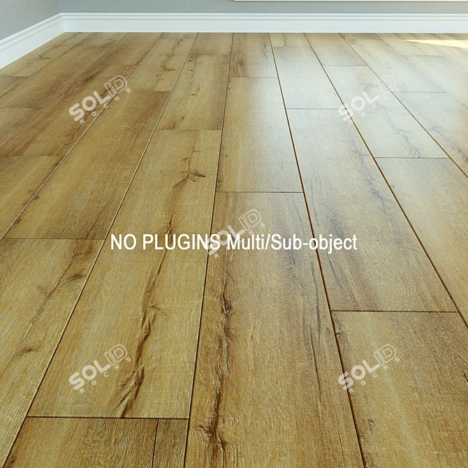 Premium Natural Wood Laminate Flooring 3D model image 1