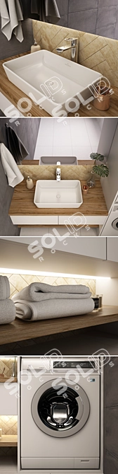 Refined Bathroom Furniture Set 3D model image 2