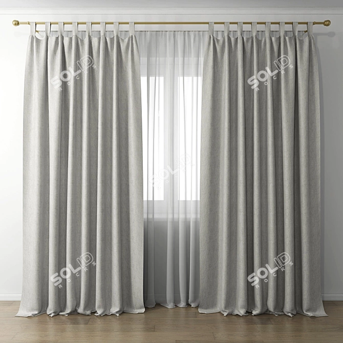 Sheer Elegance: Curtain 25 3D model image 1