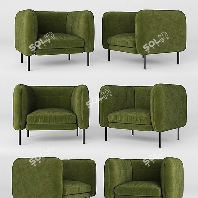 Elegant Eadie Armchair: Comfort Redefined 3D model image 1