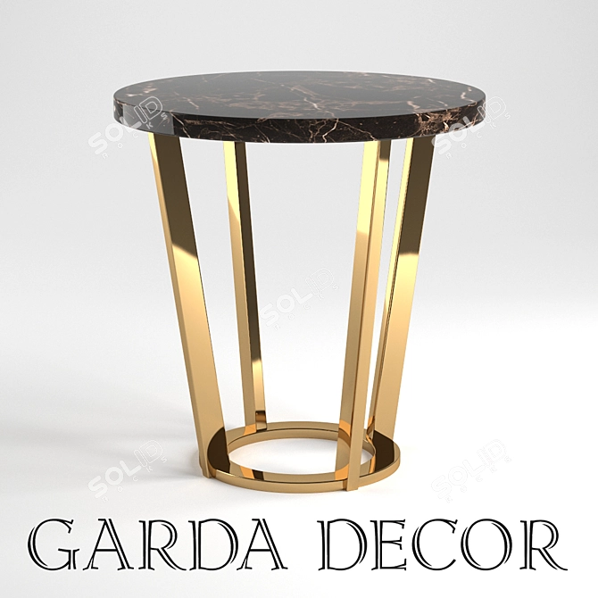 Golden Marble Magazine Table 3D model image 1