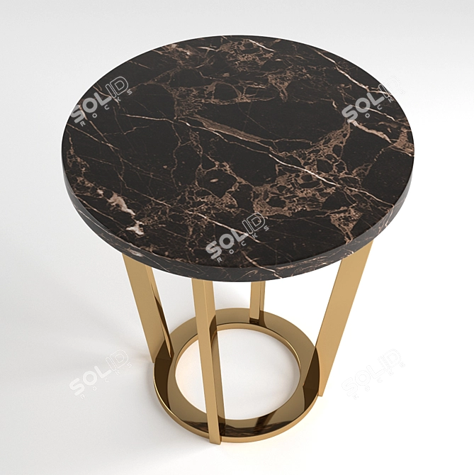 Golden Marble Magazine Table 3D model image 2