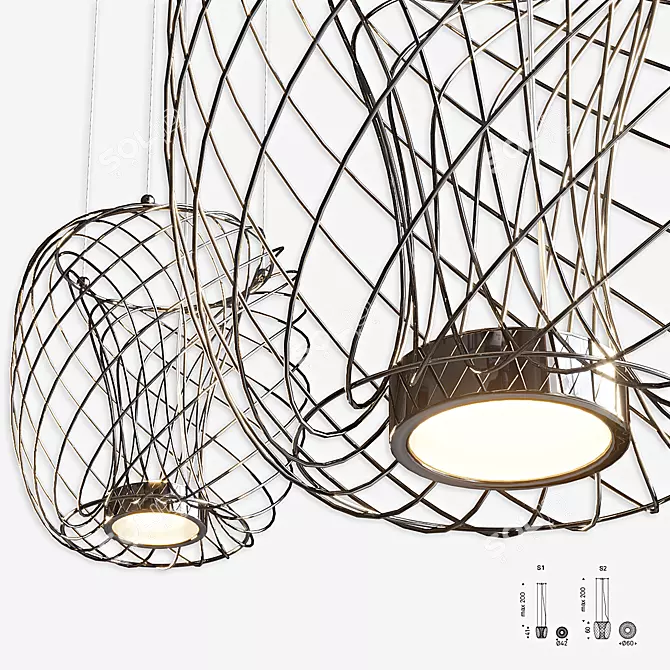 Elegant Cattelan Twister Lamp 3D model image 2