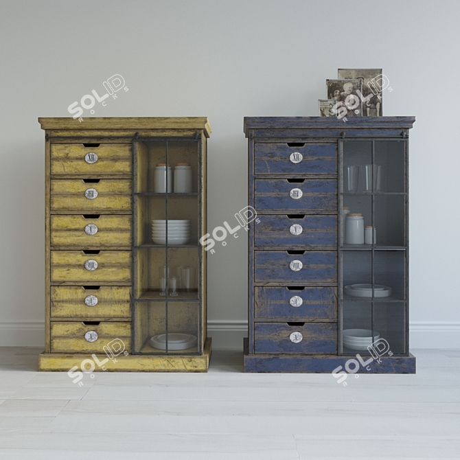 Modern Card-themed Dresser 3D model image 2