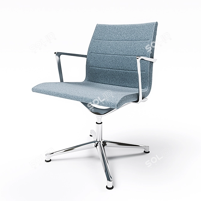 Sophisticated Blue Fabric Office Chair: ICF Valea Esse 3D model image 1