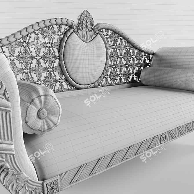 Luxurious Gold Leaf Dordogne Chaise by La Maison 3D model image 3