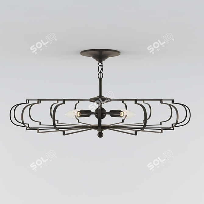 Bascom Brass Chandelier | Intricate Mesh Design 3D model image 1