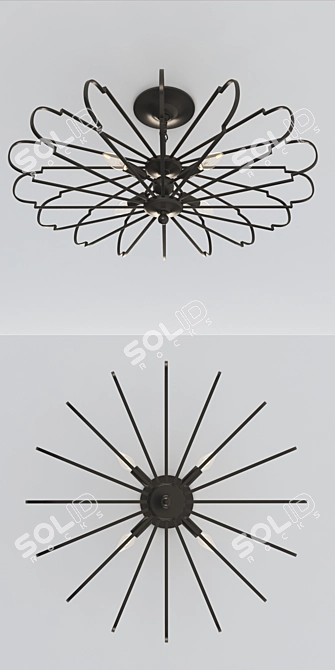 Bascom Brass Chandelier | Intricate Mesh Design 3D model image 2