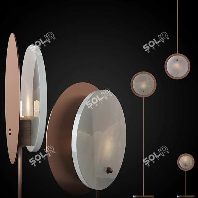 Stellar Copper Pendant 3D model image 1