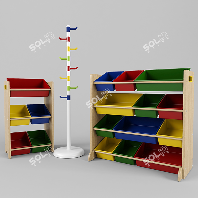 Wooden Toy Organizer - Simplify and Declutter 3D model image 1