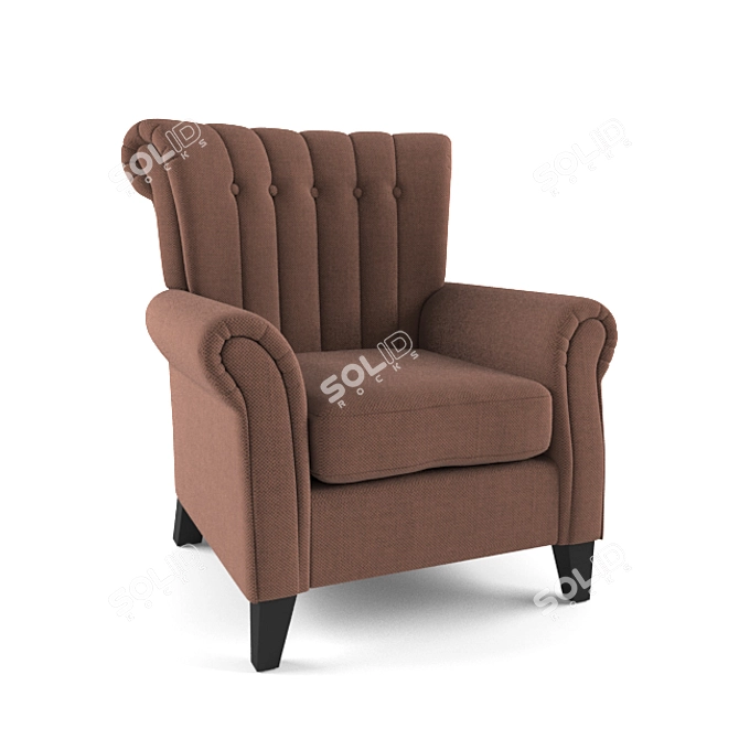 Elegant Channel Club Chair 3D model image 1