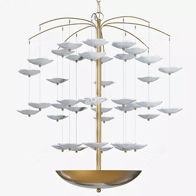Elegant Leighton Cascading Chandelier 3D model image 1