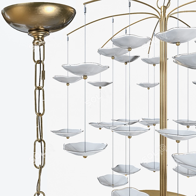 Elegant Leighton Cascading Chandelier 3D model image 2
