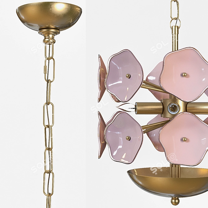 Elegant Leighton Small Chandelier 3D model image 2