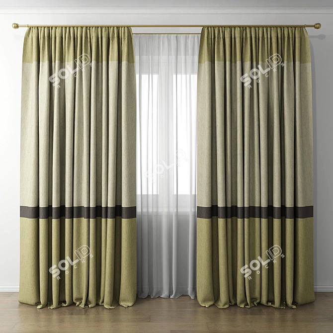 Elegance in motion: Curtain 26 3D model image 1