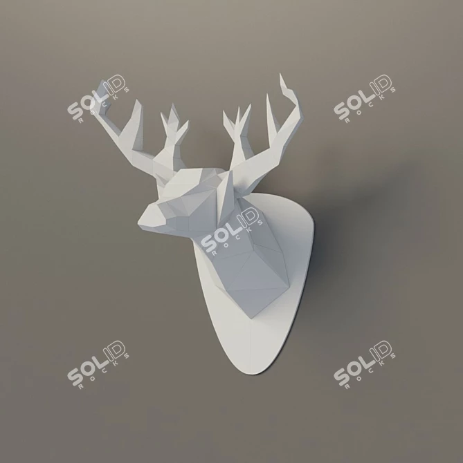 Paper Deer Sculpture 3D model image 2