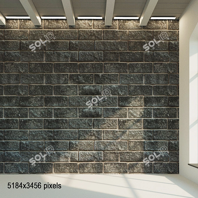 Aged Stone Block for Walls 3D model image 1