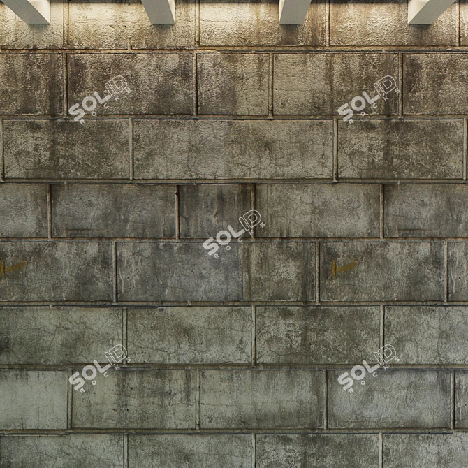Aged Stone Wall: Seamless Texture, Bump and Reflection Maps 3D model image 2