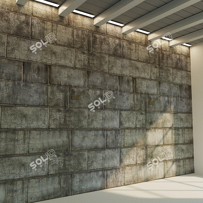 Aged Stone Wall: Seamless Texture, Bump and Reflection Maps 3D model image 3