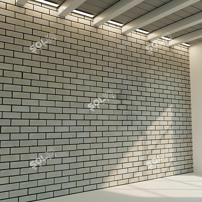 Light Brick Wall: Seamless Texture + Bump & Reflection Maps 3D model image 2