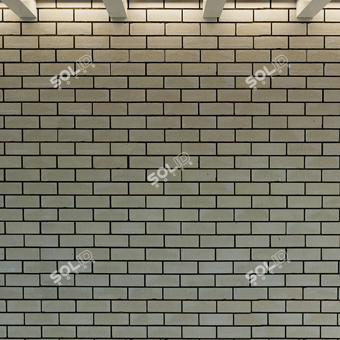 Light Brick Wall: Seamless Texture + Bump & Reflection Maps 3D model image 3