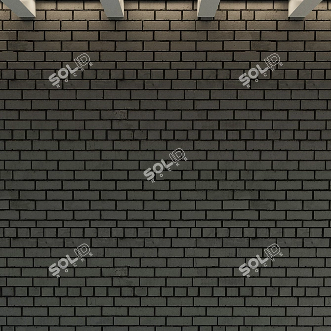Dark Brick Wall Texture 3D model image 2