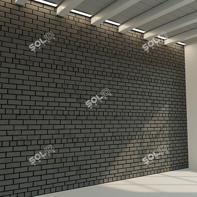 Dark Brick Wall Texture 3D model image 3