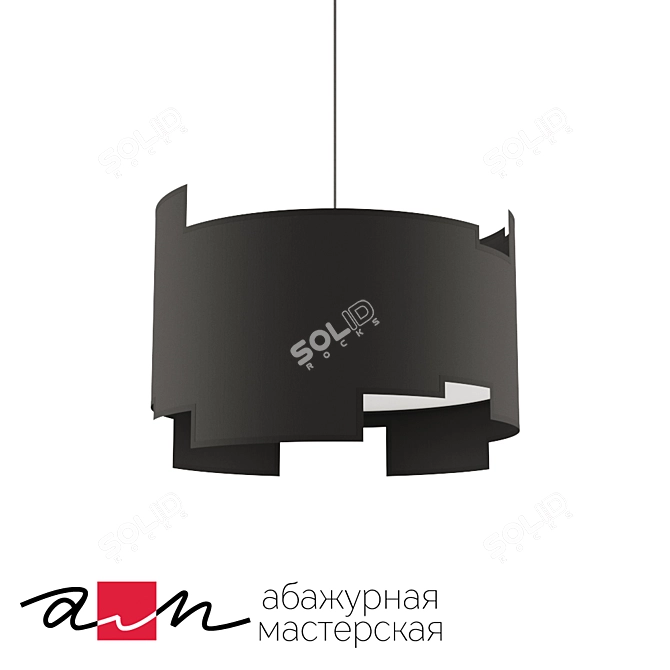 Modern Black Pendant Light 3D model image 1